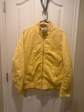 CB casual Men's Bright Yellow Lightweight Zip-Up Shirt Jacket